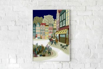 Pareja-en-un-café ilustradora Cecilia Plaza