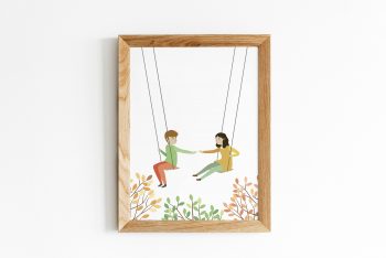 Pareja-columpio ilustradora Cecilia Plaza