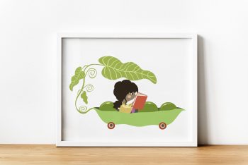 Coche-guisantes ilustradora Cecilia Plaza