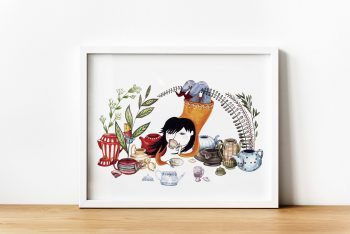 Chica-colgada ilustradora Cecilia Plaza