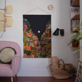 Banderola grande Noche montaña