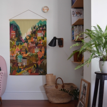 Banderola grande Casas montaña