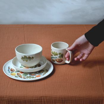 Hojas pack bowl, cuenco, plato y taza