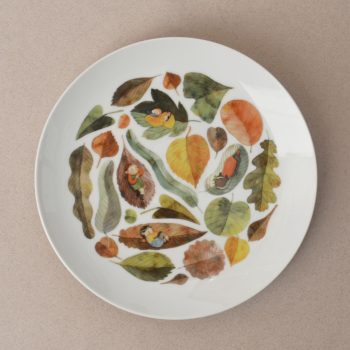 Plato cerámico Hojas