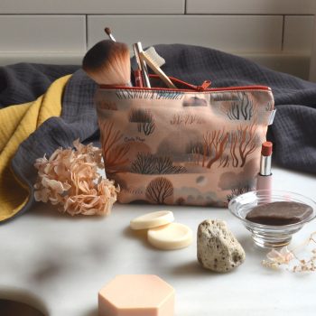 Neceser de algodón con diseño Albufera, ilustrado por Cecilia Plaza