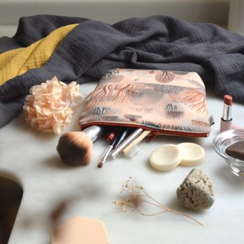 Neceser de algodón con diseño Albufera, ilustrado por Cecilia Plaza